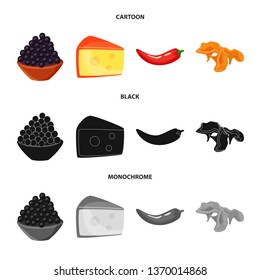 Isolated object of taste and product symbol. Collection of taste and cooking vector icon for stock.