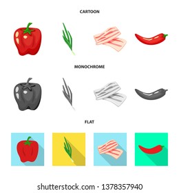 Isolated object of taste and product symbol. Set of taste and cooking stock vector illustration.