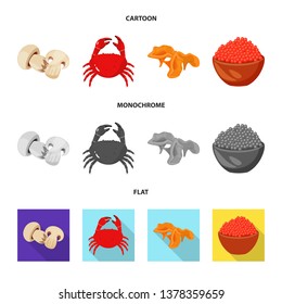 Isolated object of taste and product symbol. Collection of taste and cooking stock vector illustration.