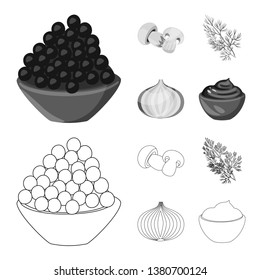 Isolated object of taste and product symbol. Collection of taste and cooking stock symbol for web.