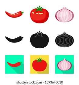Isolated object of taste and product symbol. Set of taste and cooking vector icon for stock.