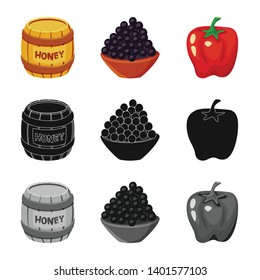 Isolated object of taste and product symbol. Collection of taste and cooking stock vector illustration.