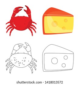 Isolated object of taste and product symbol. Set of taste and cooking stock symbol for web.