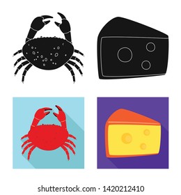 Isolated object of taste and product symbol. Set of taste and cooking vector icon for stock.