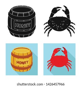 Isolated object of taste and product symbol. Set of taste and cooking stock symbol for web.
