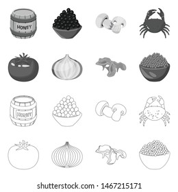 Isolated object of taste and product symbol. Set of taste and cooking stock symbol for web.