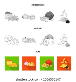 Isolated object of taste and seasonin icon. Collection of taste and organic   stock symbol for web.