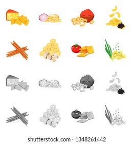 Isolated object of taste and seasonin icon. Set of taste and organic   vector icon for stock.