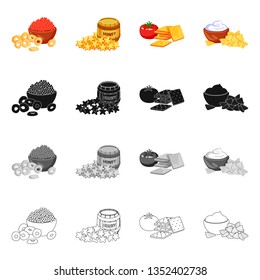 Isolated object of taste and seasonin icon. Set of taste and organic   stock vector illustration.