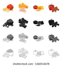 Isolated object of taste and seasonin icon. Collection of taste and organic   stock symbol for web.
