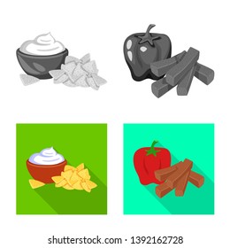 Isolated object of taste and seasonin icon. Collection of taste and organic   stock vector illustration.