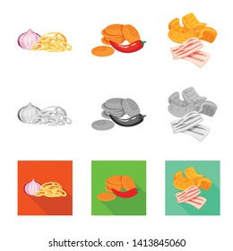 Isolated object of taste and seasonin icon. Set of taste and organic   stock symbol for web.