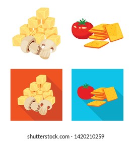 Isolated object of taste and seasonin icon. Set of taste and organic   vector icon for stock.