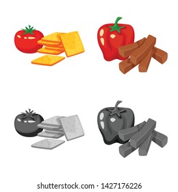 Isolated object of taste and seasonin icon. Set of taste and organic vector icon for stock.