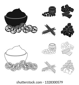 Isolated object of taste and seasonin logo. Set of taste and organic   vector icon for stock.