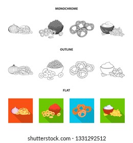 Isolated object of taste and seasonin logo. Set of taste and organic   vector icon for stock.