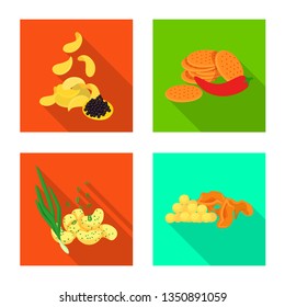 Isolated object of taste and seasonin logo. Collection of taste and organic   vector icon for stock.