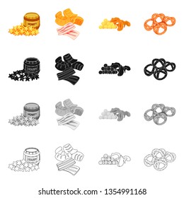 Isolated object of taste and seasonin logo. Set of taste and organic   vector icon for stock.
