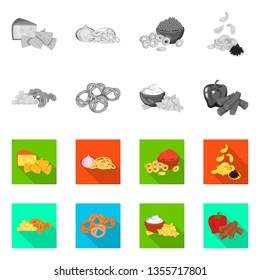 Isolated object of taste and seasonin logo. Collection of taste and organic   vector icon for stock.