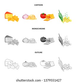 Isolated object of taste and seasonin logo. Set of taste and organic   vector icon for stock.