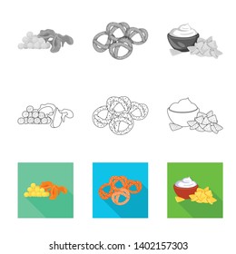 Isolated object of taste and seasonin logo. Collection of taste and organic   stock vector illustration.