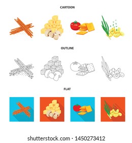 Isolated object of taste and seasonin logo. Collection of taste and organic stock vector illustration.