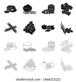 Isolated object of taste and seasonin logo. Collection of taste and organic stock vector illustration.