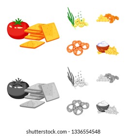 Isolated object of taste and seasonin sign. Set of taste and organic   vector icon for stock.