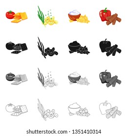 Isolated object of taste and seasonin sign. Collection of taste and organic   stock vector illustration.