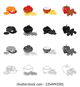 Isolated object of taste and seasonin sign. Collection of taste and organic   vector icon for stock.