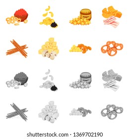 Isolated object of taste and seasonin sign. Collection of taste and organic   vector icon for stock.