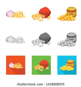 Isolated object of taste and seasonin sign. Set of taste and organic   vector icon for stock.