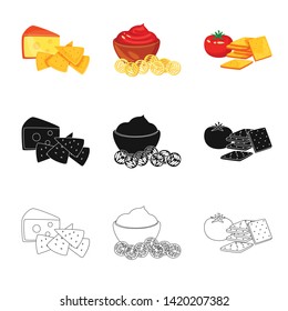 Isolated object of taste and seasonin sign. Collection of taste and organic   vector icon for stock.