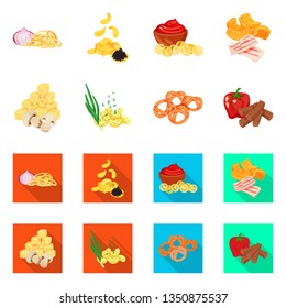 Isolated object of taste and seasonin symbol. Set of taste and organic   vector icon for stock.