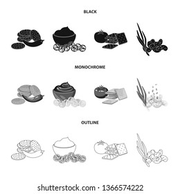 Isolated object of taste and seasonin symbol. Set of taste and organic   stock symbol for web.