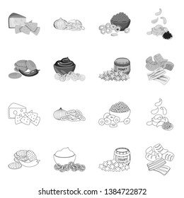 Isolated object of taste and seasonin symbol. Set of taste and organic   stock vector illustration.