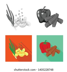 Isolated object of taste and seasonin symbol. Collection of taste and organic   stock symbol for web.
