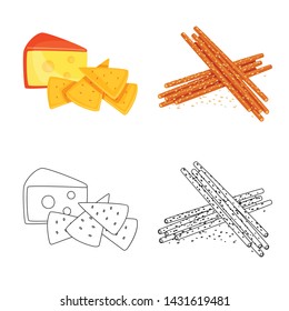 Isolated object of taste and seasonin symbol. Collection of taste and organic stock symbol for web.