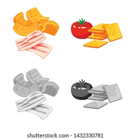 Isolated object of taste and seasonin symbol. Set of taste and organic vector icon for stock.