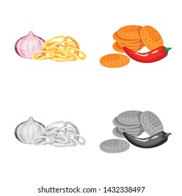Isolated object of taste and seasonin symbol. Set of taste and organic stock vector illustration.