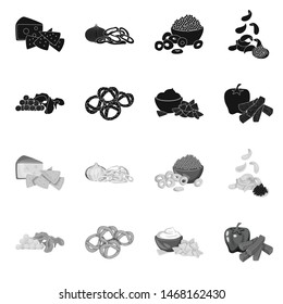 Isolated object of taste and seasonin symbol. Collection of taste and organic stock vector illustration.