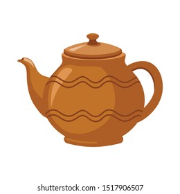 Isolated object of teapot and clean icon. Web element of teapot and ceramic stock vector illustration.