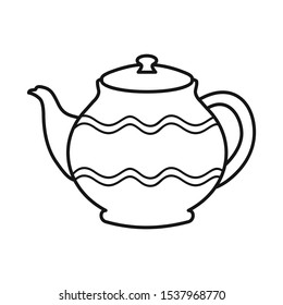 Isolated object of teapot and clean symbol. Web element of teapot and ceramic stock symbol for web.