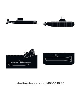 Isolated object of technology  and fleet icon. Set of technology  and navy vector icon for stock.