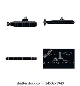 Isolated object of technology and fleet sign. Set of technology and navy stock symbol for web.