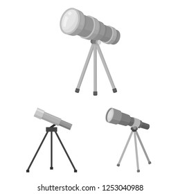 Isolated object of telescope and binoculars icon. Collection of telescope and history stock vector illustration.