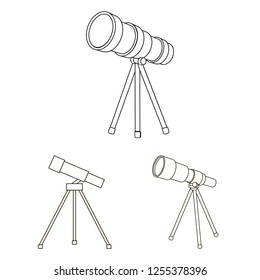 Isolated object of telescope and binoculars sign. Collection of telescope and history vector icon for stock.