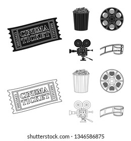Isolated object of television and filming icon. Collection of television and viewing vector icon for stock.