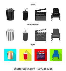 Isolated object of television and filming symbol. Collection of television and viewing vector icon for stock.