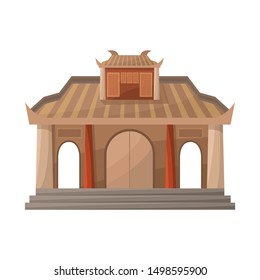 Isolated object of temple and hanoi logo. Collection of temple and vietnamese stock symbol for web.